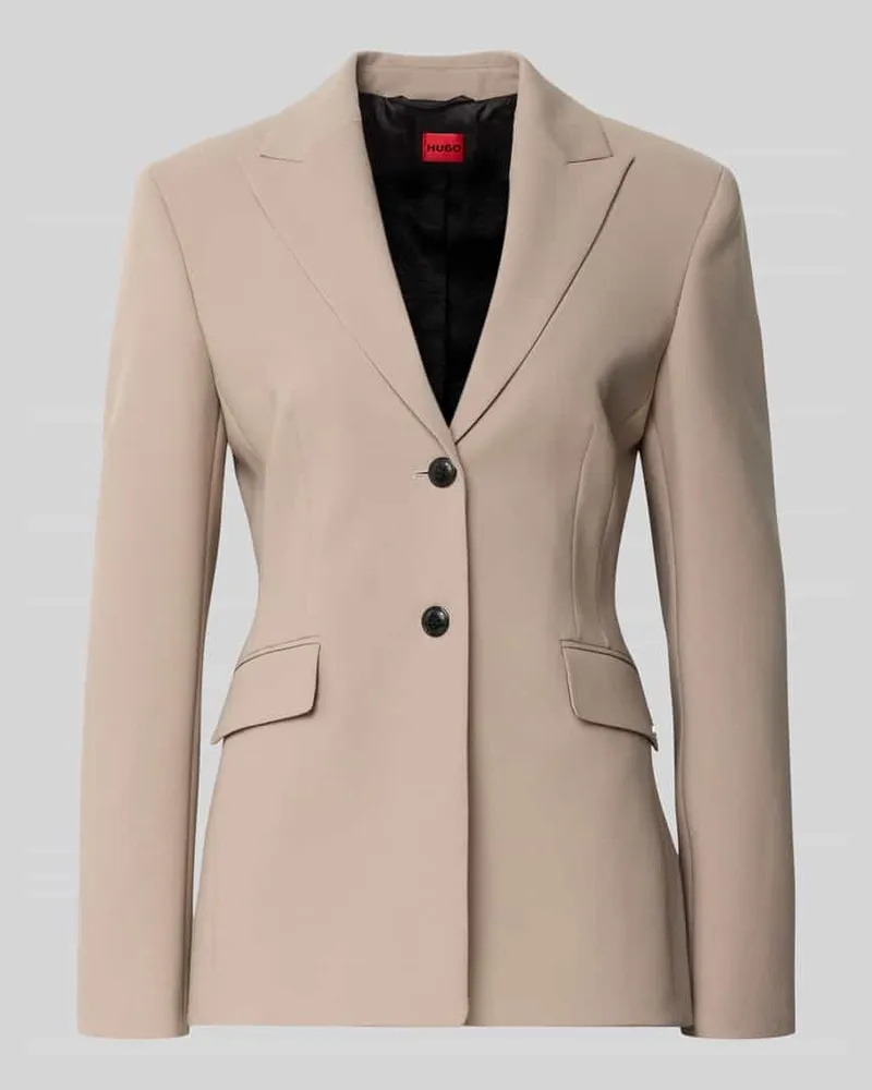 HUGO BOSS Regular Fit Blazer mit Viskose-Anteil Modell 'ASMALLA Sand