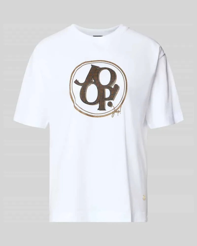 JOOP! T-Shirt mit Label-Print Modell 'Tashi Weiss
