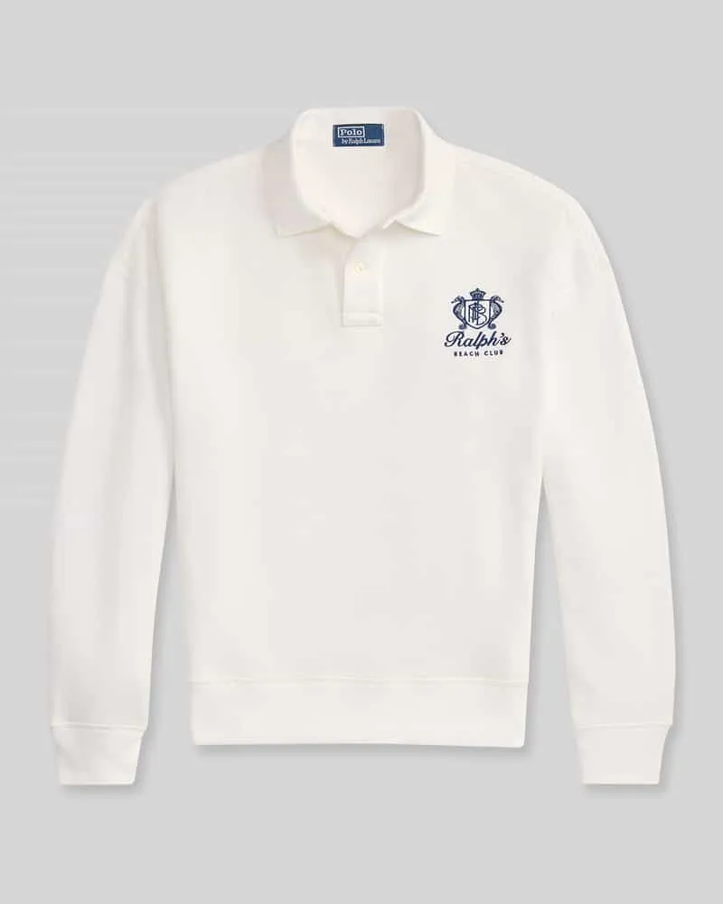 Ralph Lauren Regular Fit Sweatshirt mit Polokragen Weiss