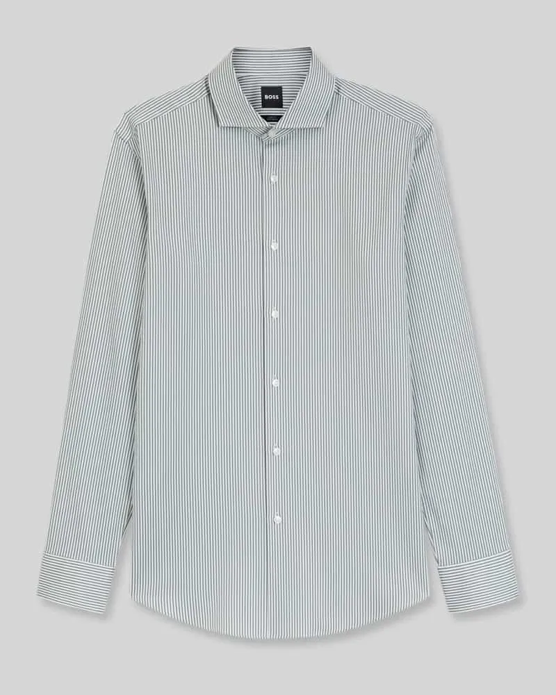 HUGO BOSS Slim Fit Businesshemd aus Baumwoll-Mix Modell 'HANK-SP Gruen