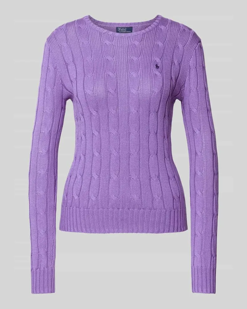 Ralph Lauren Strickpullover mit Logo-Stitching Modell 'JULIANNA Violett