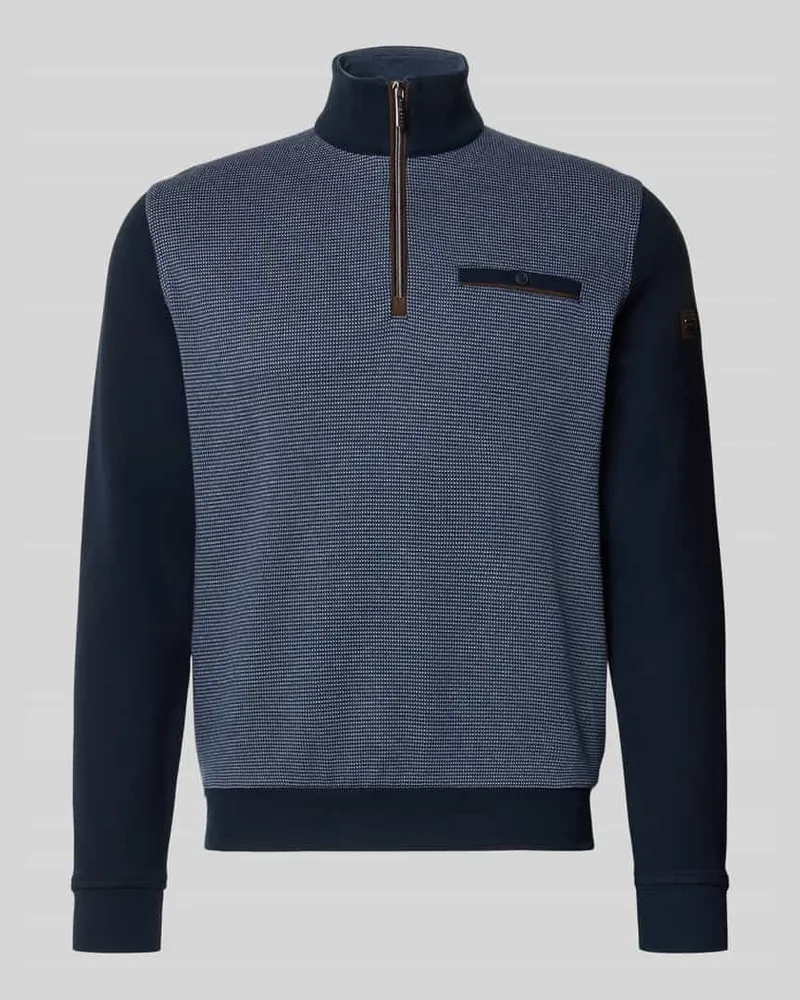 Bugatti Sweatshirt mit Label-Details Marine