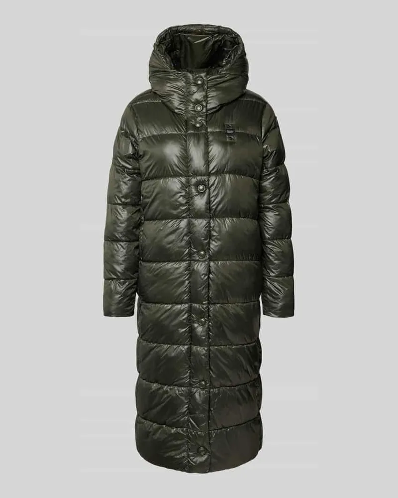 Blauer Steppmantel mit Label-Detail Modell 'BELLEVUE Dunkelgruen