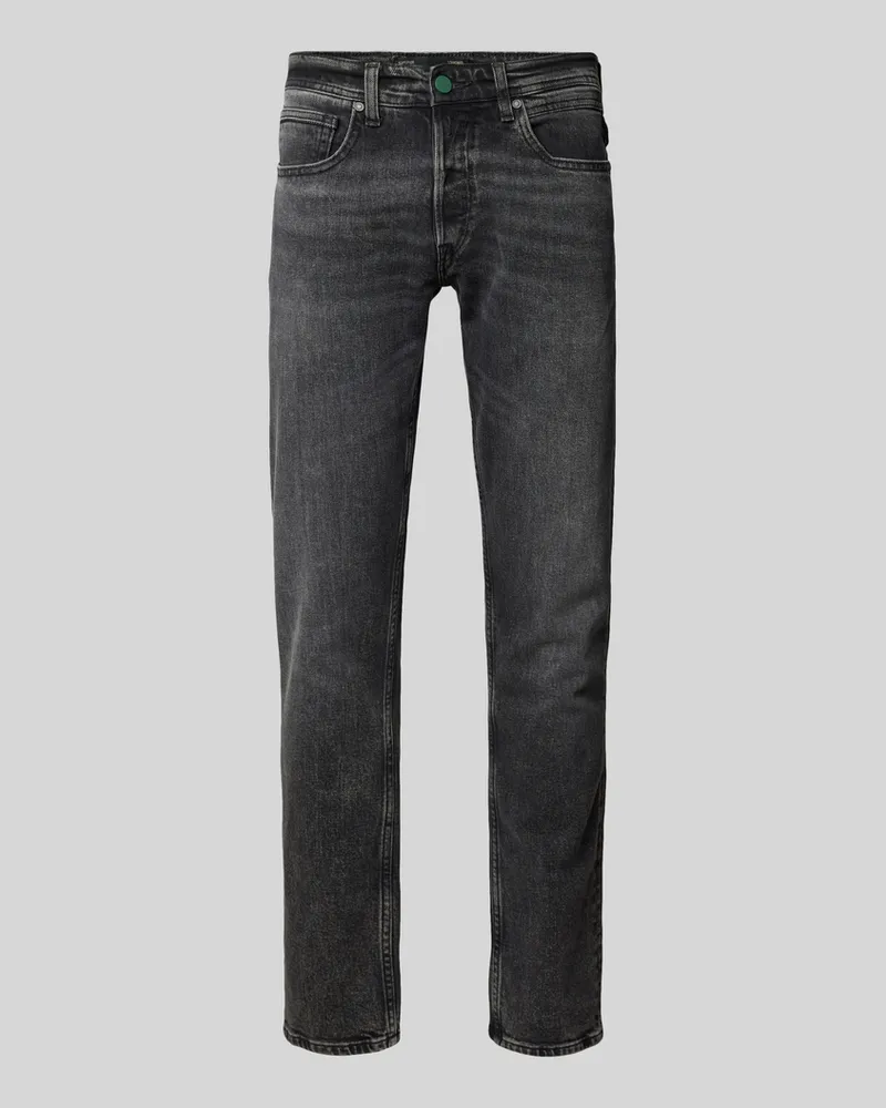 Replay Straight Leg Jeans im 5-Pocket-Design Modell 'GROVER Anthrazit