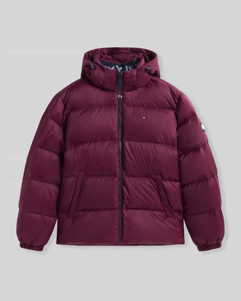 Tommy Hilfiger Relaxed Fit Daunenjacke mit Kapuze Bordeaux