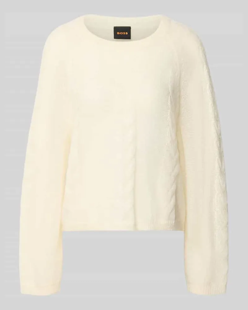 HUGO BOSS Regular Fit Pullover aus reiner Baumwolle Modell 'C_Fypera Offwhite