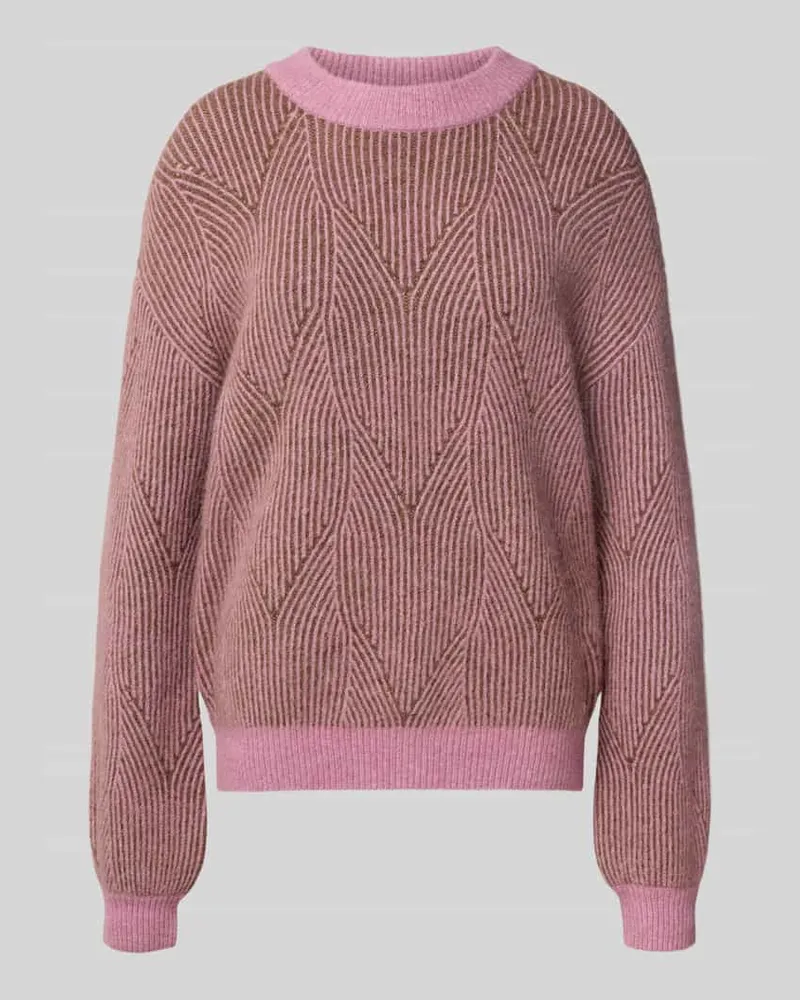 Fynch-Hatton Strickpullover aus Alpaka-Mix mit Rundhalsausschnitt Rose