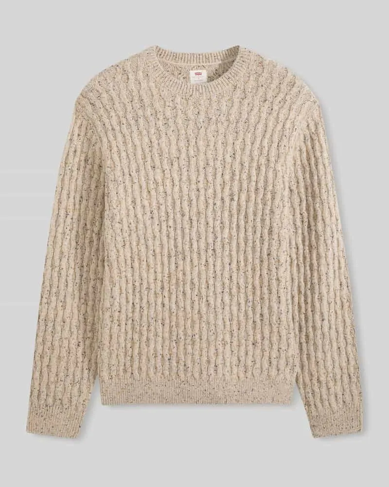 Levi's Pullover mit strukturiertem Zopfmuster Beige