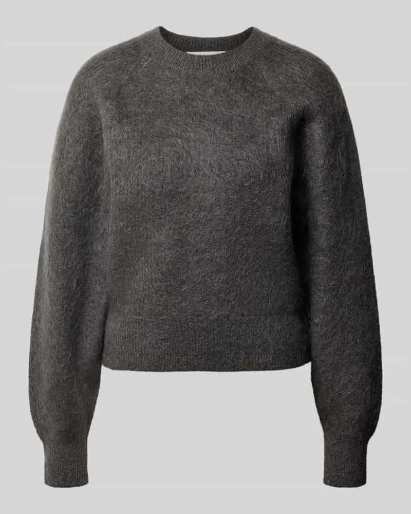 Selected Pullover aus Mohair mit überschnittenen Schultern Anthrazit