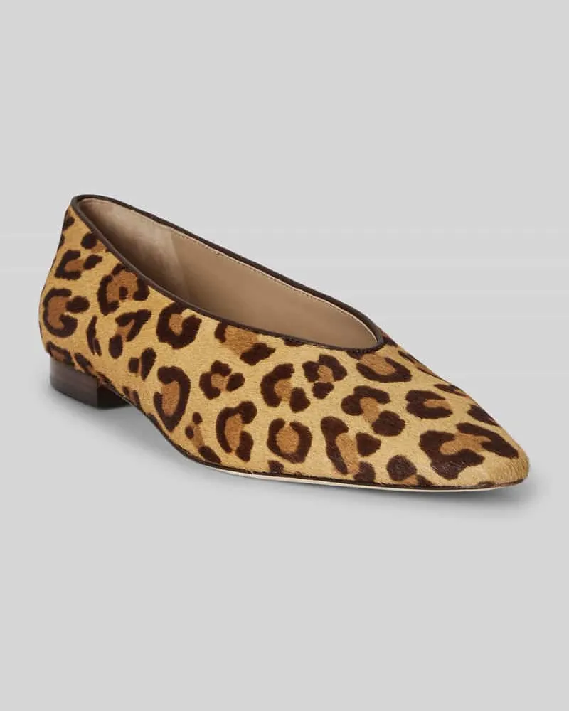 Ralph Lauren Ballerinas aus echtem Rindsleder Modell 'AUDRI Hellbraun