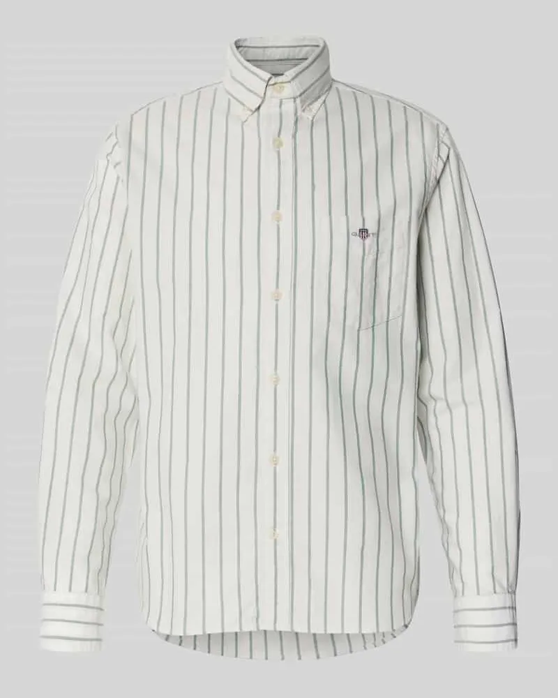 Gant Regular Fit Freizeithemd mit Motiv-Stitching Oliv