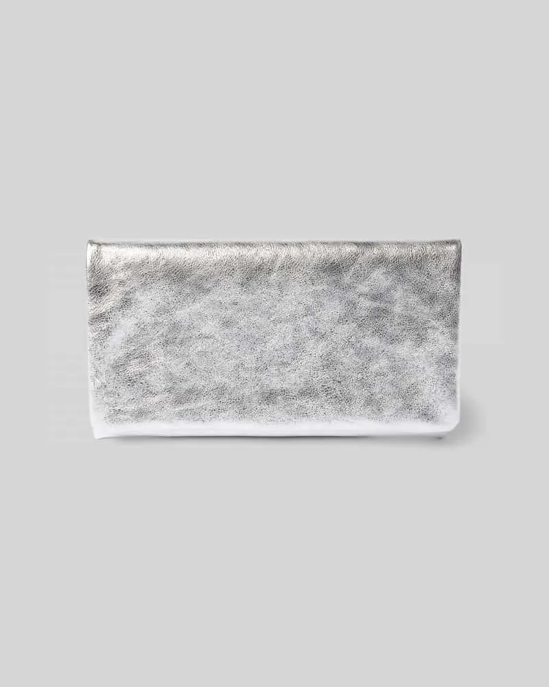 Abro Clutch mit Druckknopfverschluss Silber