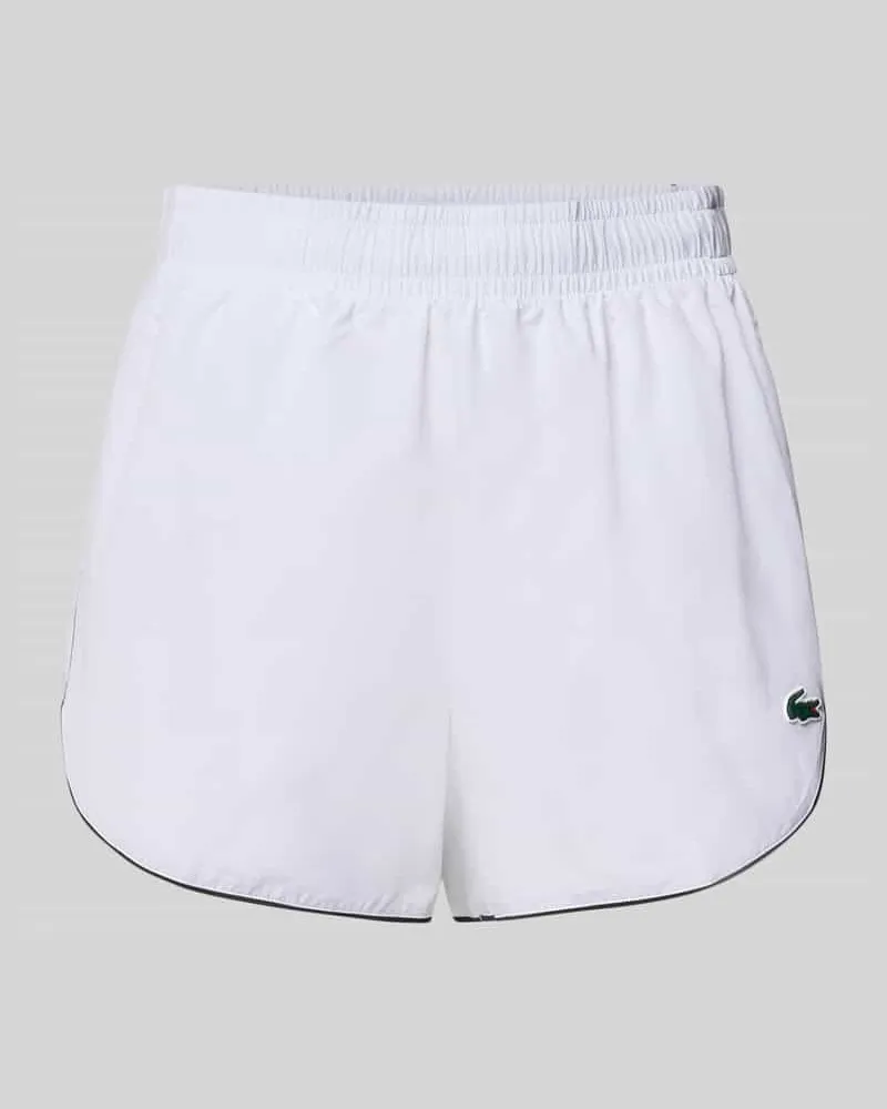 Lacoste Regular Fit Sportshorts mit elastischem Bund Weiss