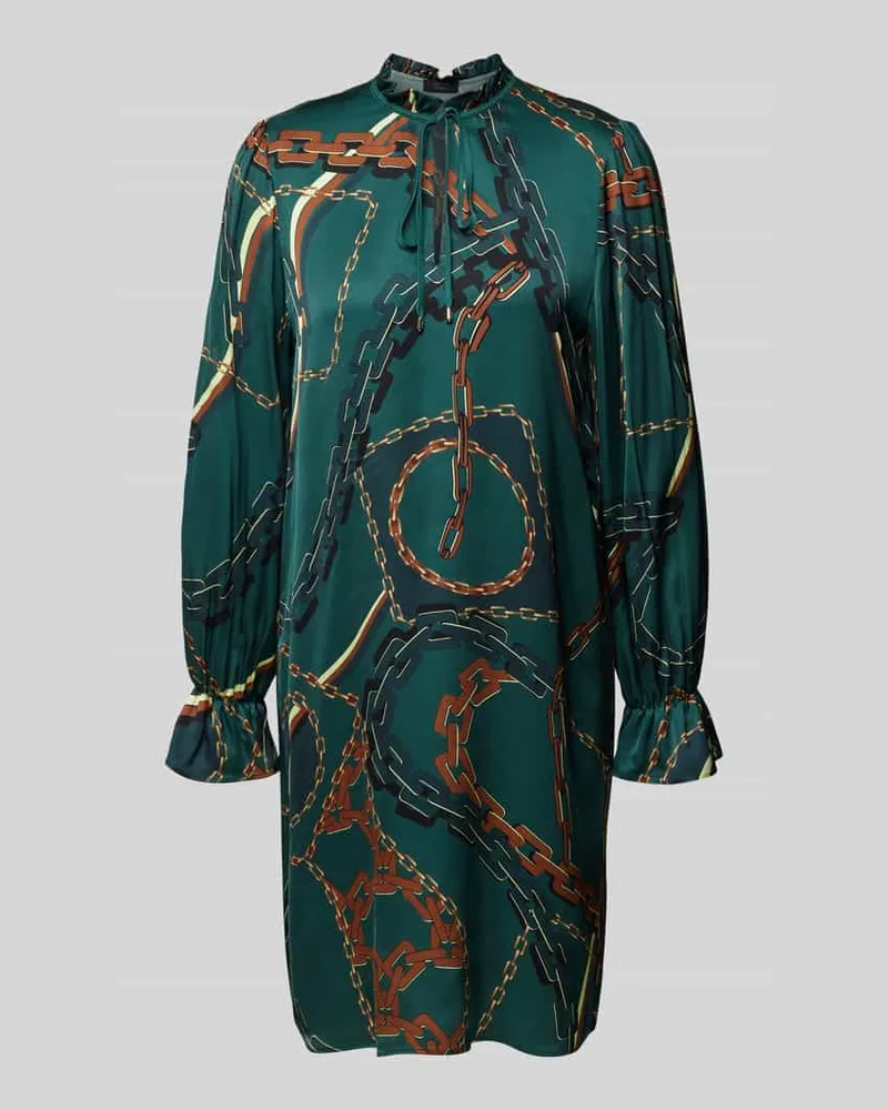 Marc Cain Knielanges Kleid mit Schlüsselloch-Ausschnitt Dunkelgruen