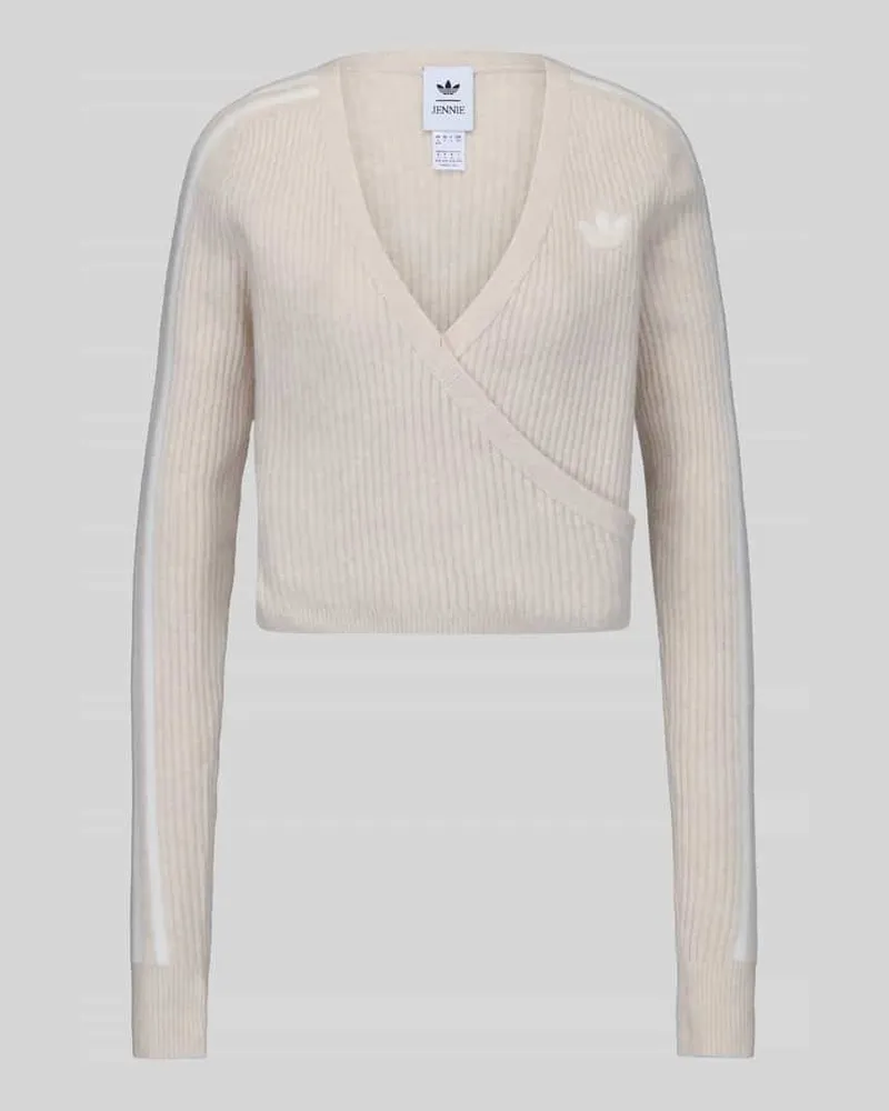 adidas Pullover mit Wickeloptik Beige