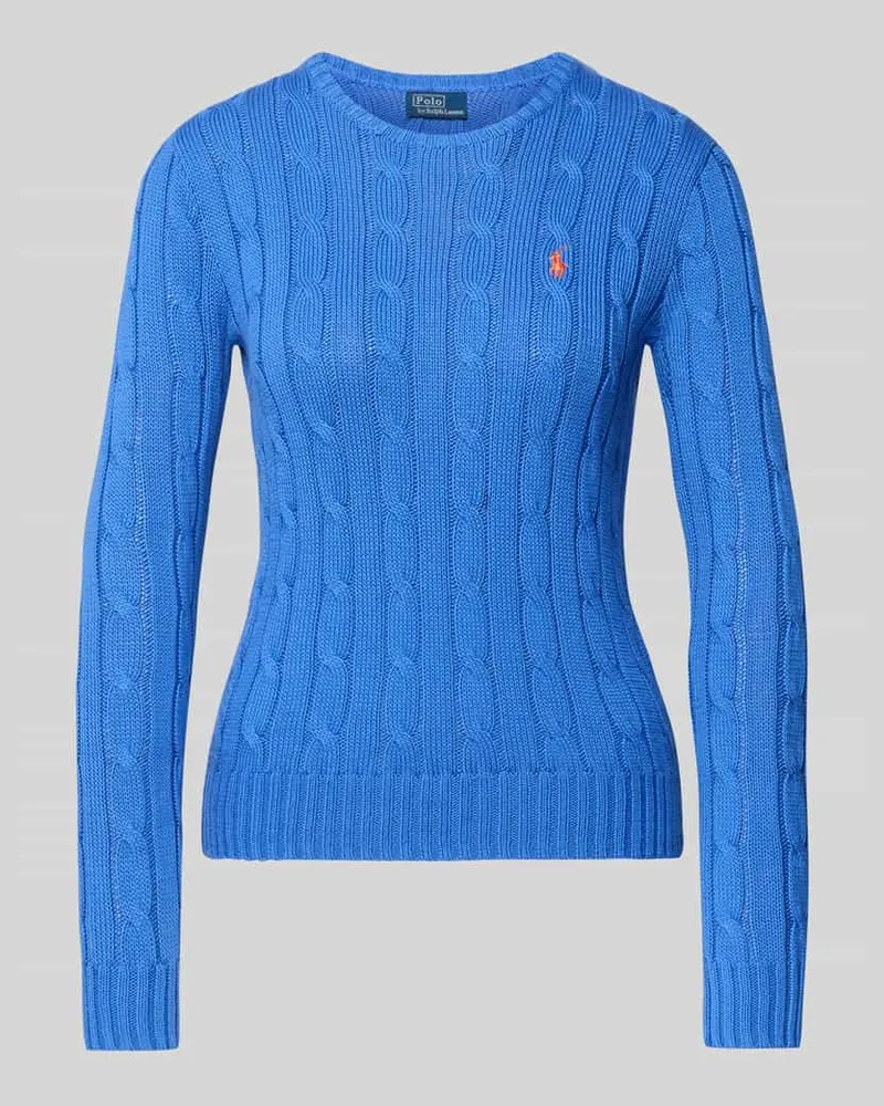 Ralph Lauren Strickpullover mit Zopfmuster Modell 'JULIANNA Bleu