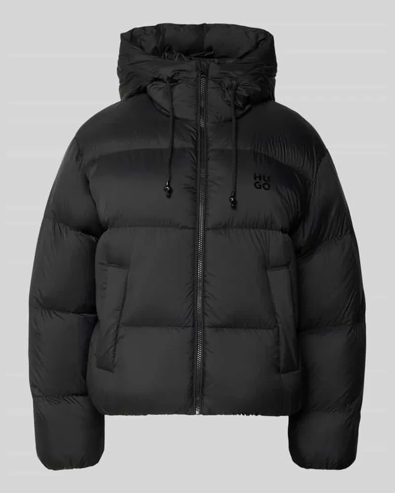 HUGO BOSS Regular Fit Daunenjacke mit Kapuze Modell 'FRANCESCA-1 Black