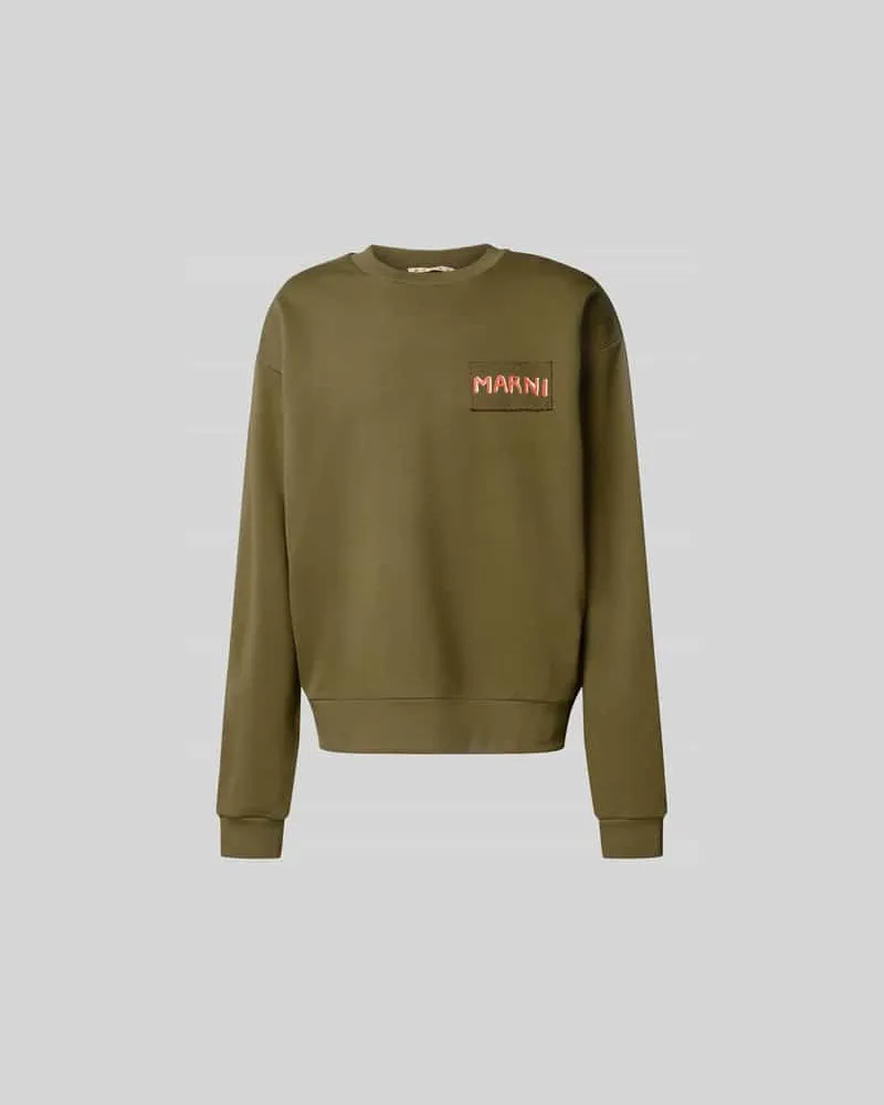 Marni Sweatshirt mit Label-Detail Oliv