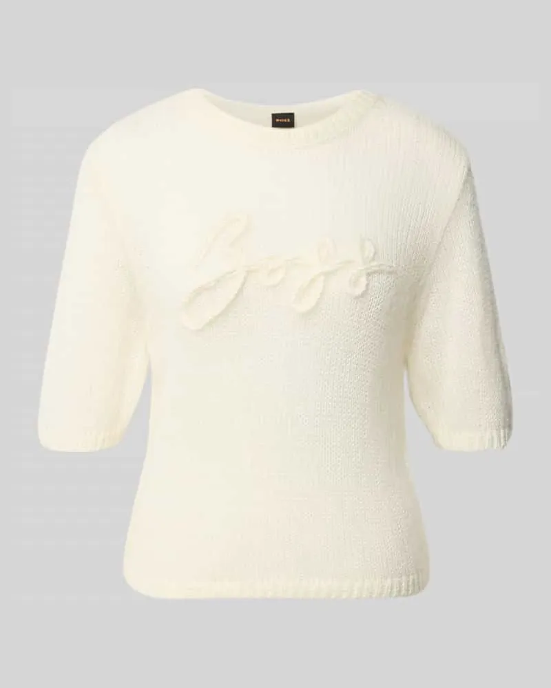 HUGO BOSS Regular Fit Pullover aus Schurwoll-Modal-Mix Modell 'C_Farezza Offwhite