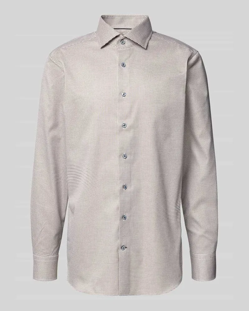 Olymp Slim Fit Businesshemd mit Kentkragen Modell 'Savio Beige