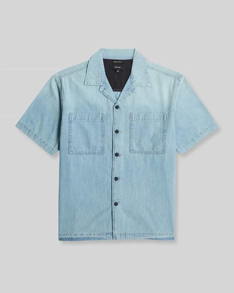 G-STAR RAW Relaxed Fit Freizeithemd aus reiner Baumwolle Hellblau
