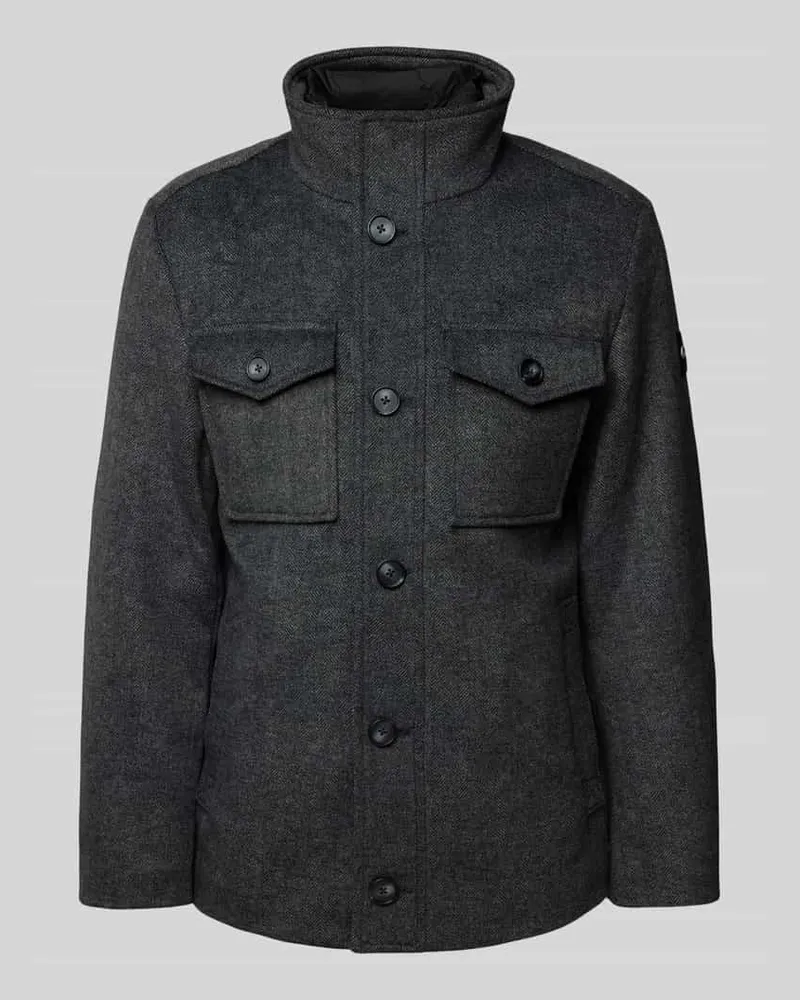 Tom Tailor Regular Fit Jacke mit Wolle Anthrazit