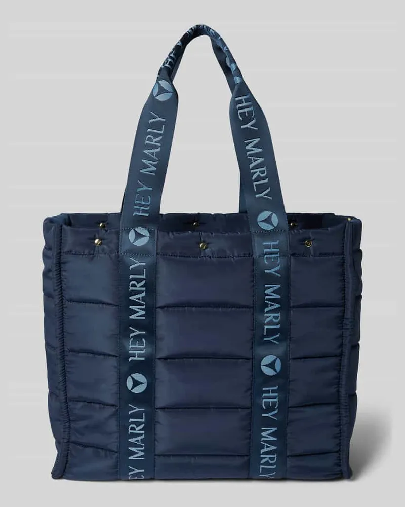 Hey Marly Shopper mit Steppnähten und Label-Details Modell 'Best Buddy Dunkelblau