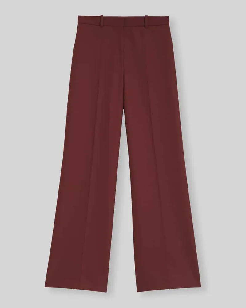 HUGO BOSS Weite Hose mit Viskose-Anteil Modell 'Hasmina Mittelbraun