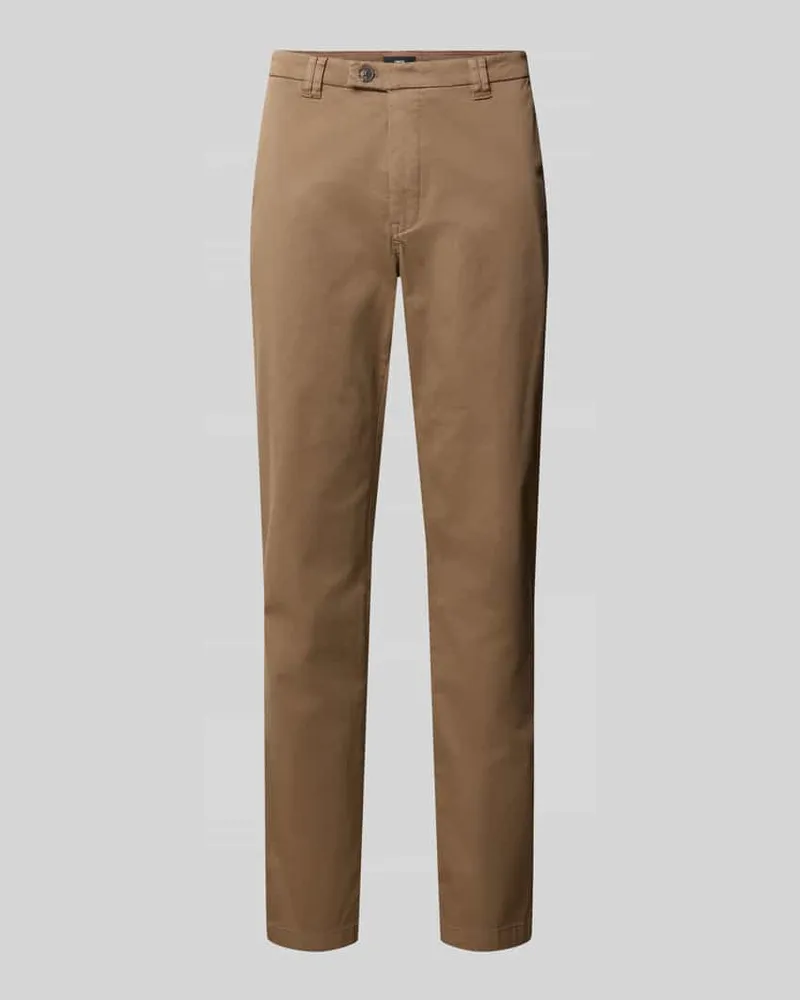cinque Straight Fit Stoffhose aus elastischem Baumwoll-Mix Modell 'Wood Beige
