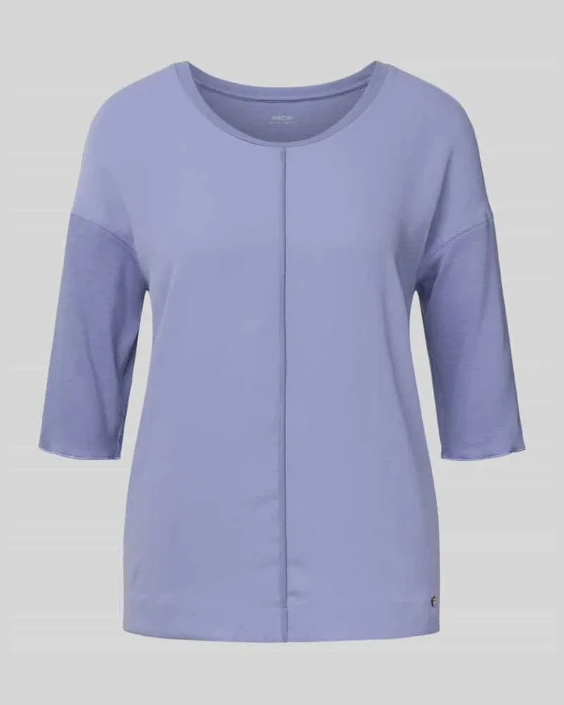 Marc Cain Relaxed Fit T-Shirt aus Baumwoll-Elasthan-Mix mit Ziernaht Lavender