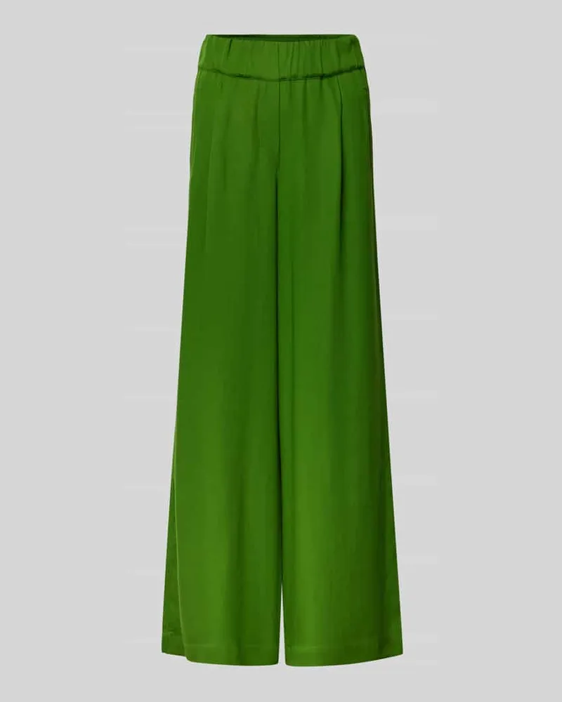 Lanius Wide Leg Stoffhose mit elastischem Bund Gruen