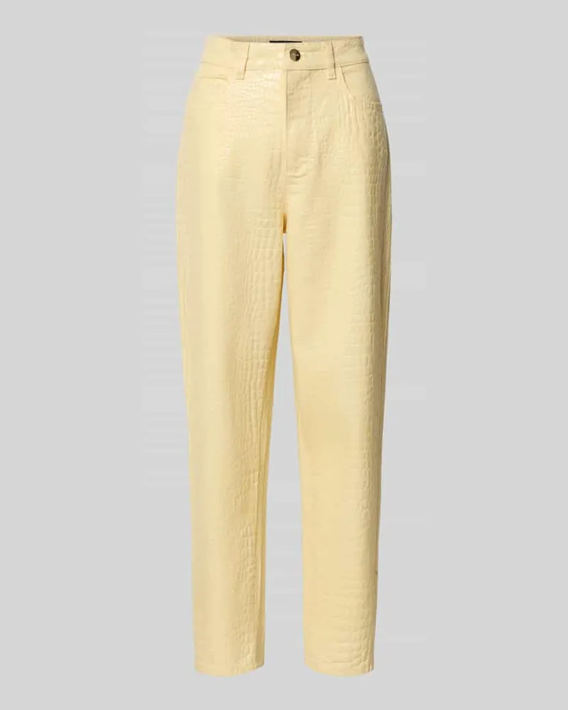 Marc Cain Relaxed Fit Hose im Allover-Look Hellgelb