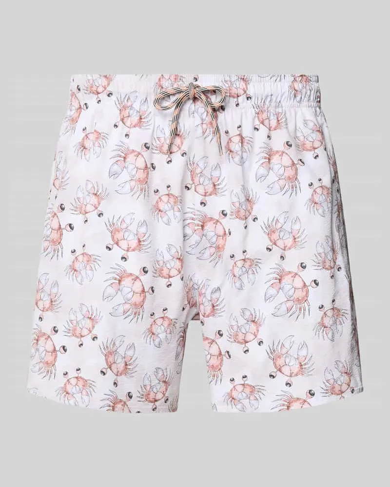 Emporio Armani Badehose im Allover-Look Beige