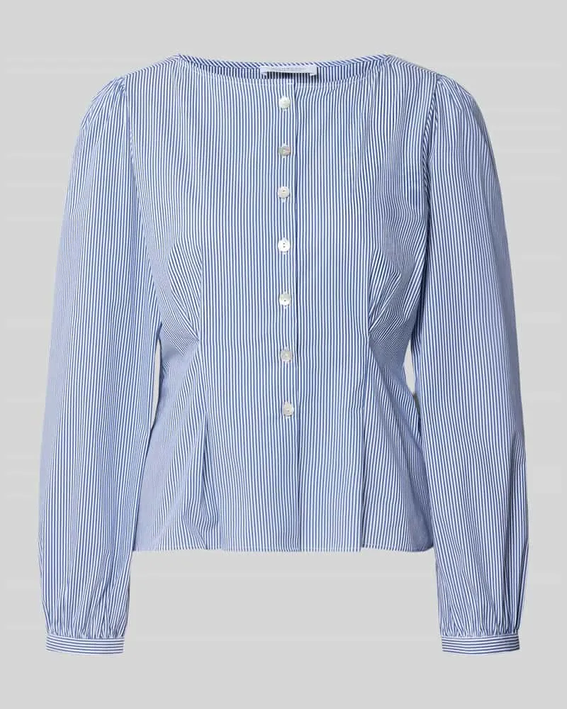 Rich&Royal Bluse aus Baumwoll-Mix mit Peplum-Saum Bleu