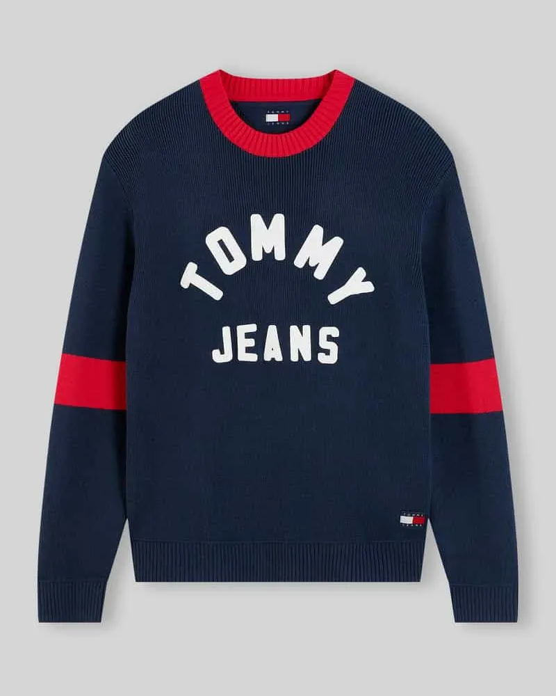 Tommy Hilfiger Regular Fit Pullover aus reiner Baumwolle Modell 'NEW CLASSICS Dunkelblau
