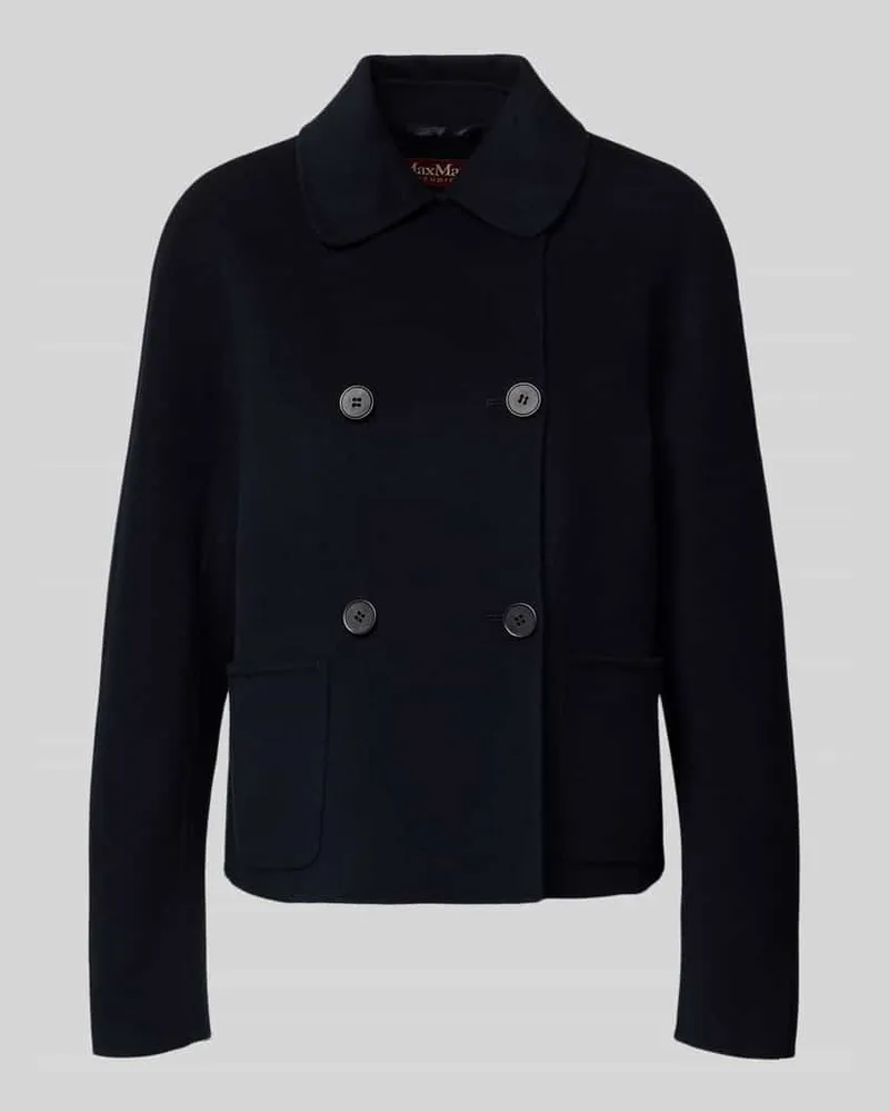 Max Mara Boxy Fit Wolljacke mit Seide- und Kaschmir-Anteil Modell 'MSTEDEN Marine