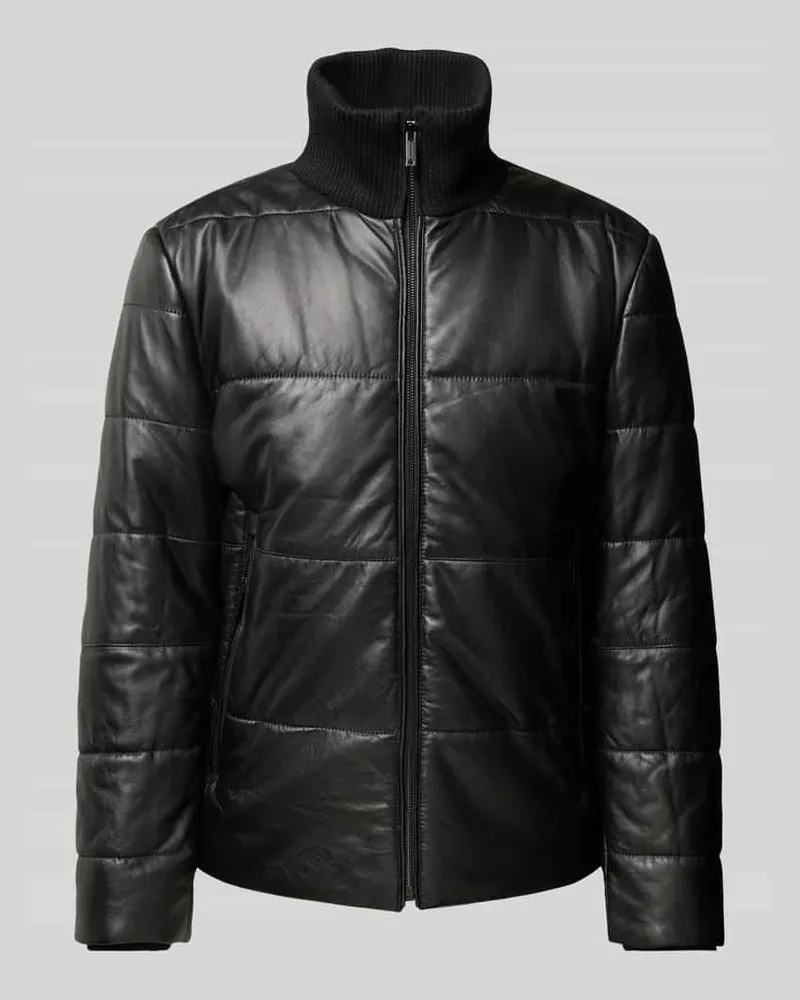 Strellson Jacke mit Stehkragen und Steppnähten Modell 'QUILTS Black