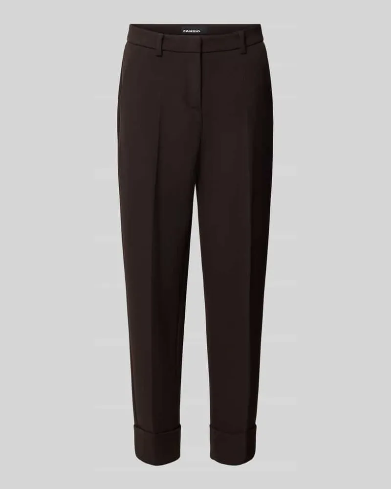 Cambio Regular Fit Schmale Hose mit Viskose-Baumwoll-Anteil Modell 'KRYSTAL Dunkelbraun
