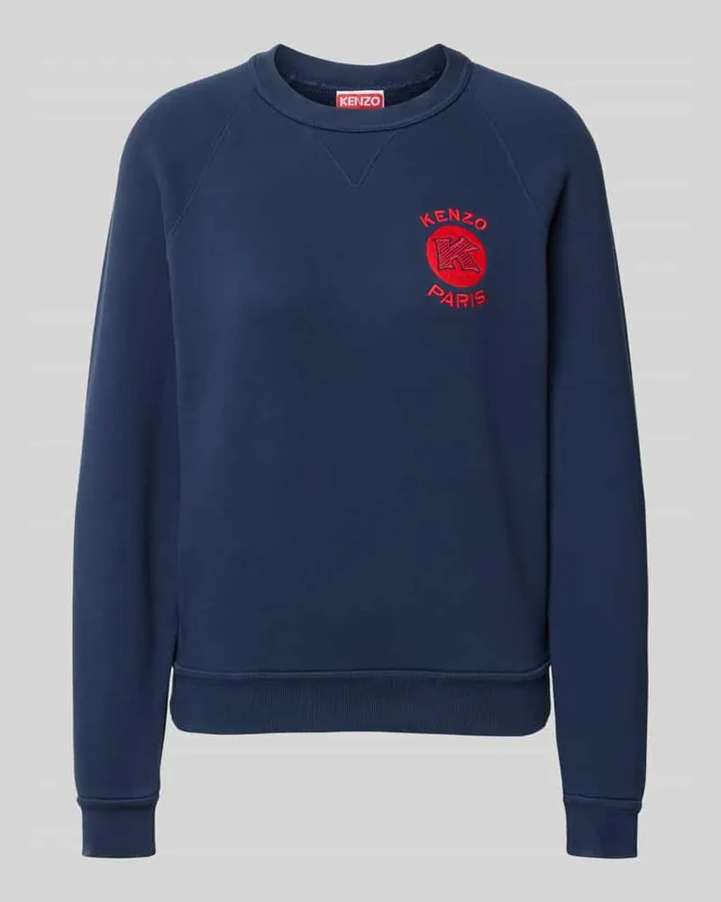 Kenzo Regular Fit Pullover mit Logo-Stitching Blau