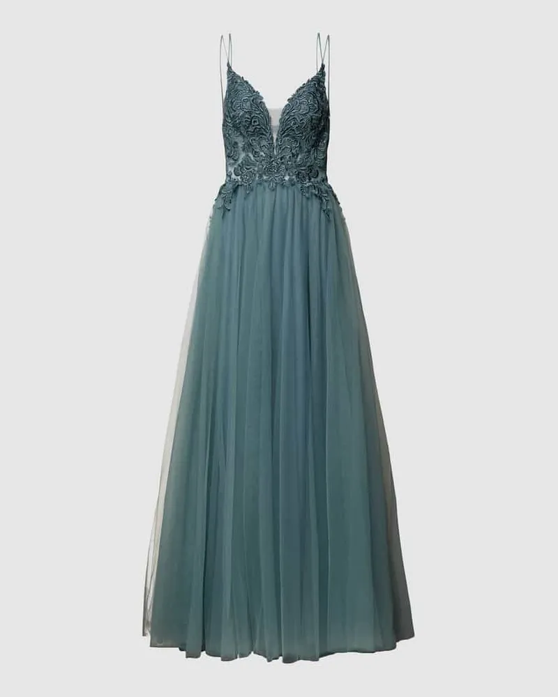 Mascara Abendkleid mit Zierbesatz Gruen