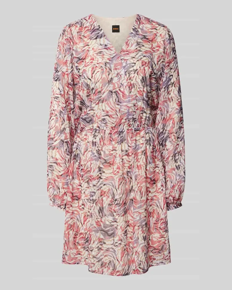 HUGO BOSS Minikleid mit V-Ausschnitt Modell 'Ditissy Pink