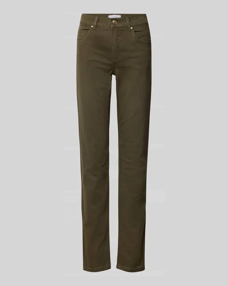 ANGELS  Slim Fit Jeans im 5-Pocket-Design Modell 'CICI Oliv