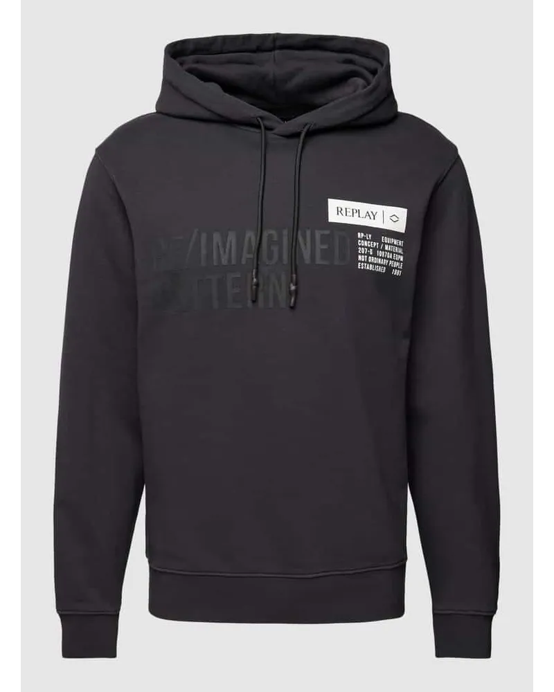 Replay Hoodie mit Label-Print Black