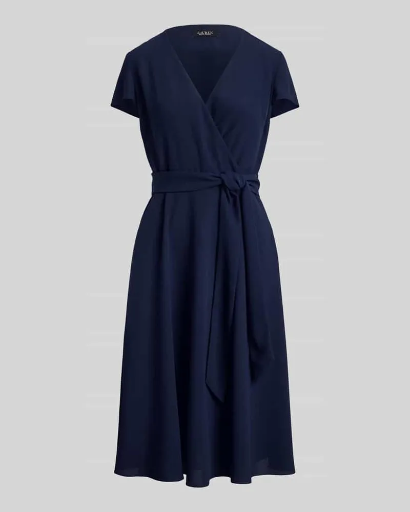 Ralph Lauren Knielanges Kleid in Wickeloptik Marine