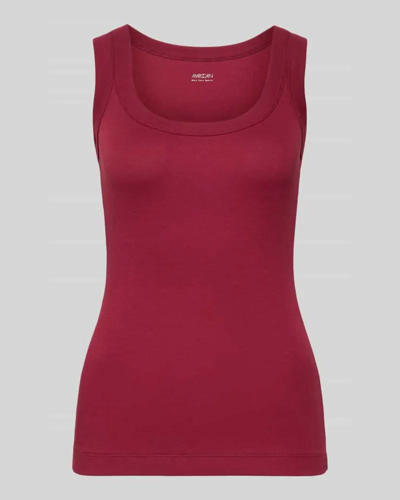 Marc Cain Tanktop mit geripptem Rundhalsausschnitt Kirsche