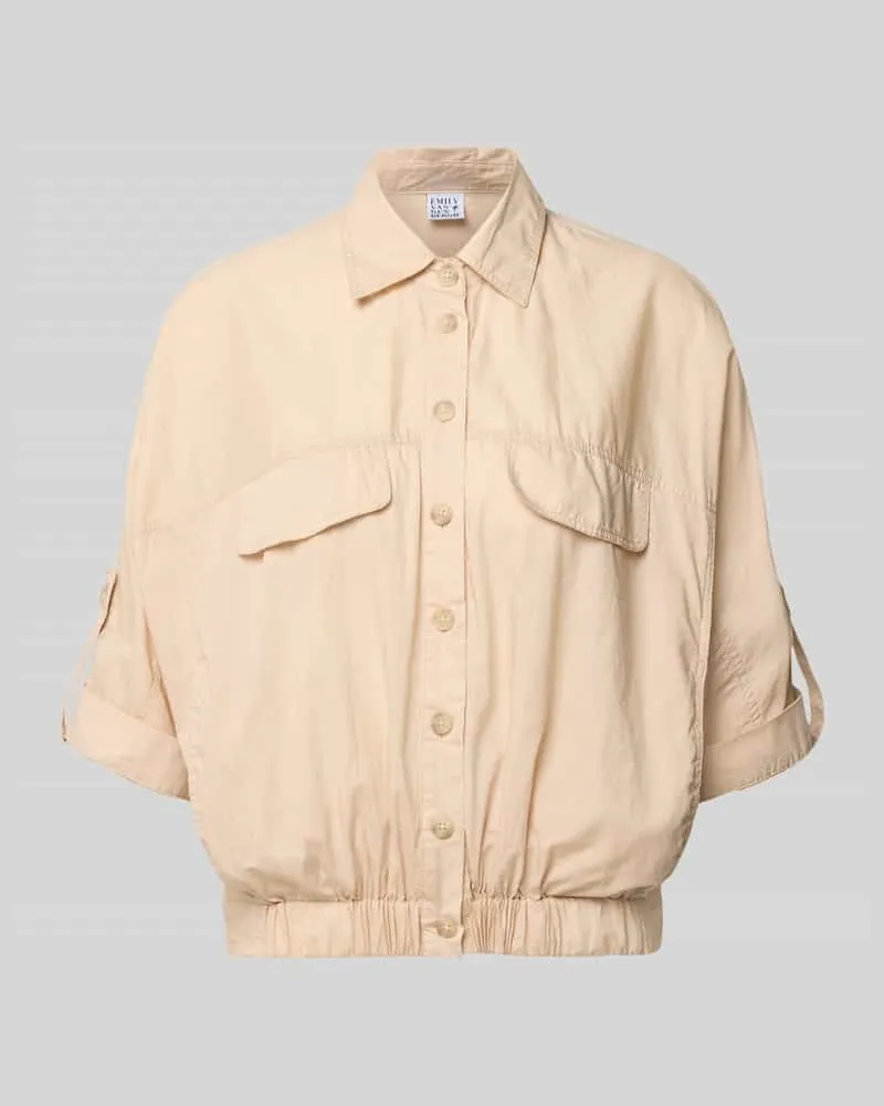 Emily van den Bergh Blouson aus Baumwolle mit Knopfleiste Sand