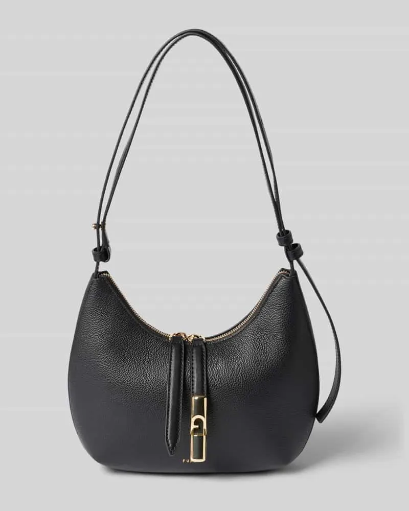 Furla Shoulder Bag aus echtem Leder mit Logo-Detail Modell 'Goccia Black