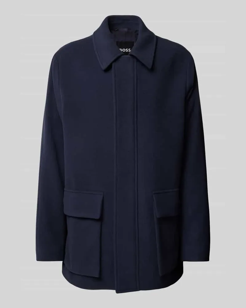 HUGO BOSS Wolljacke mit Kentkragen Modell 'Coxtan Marine