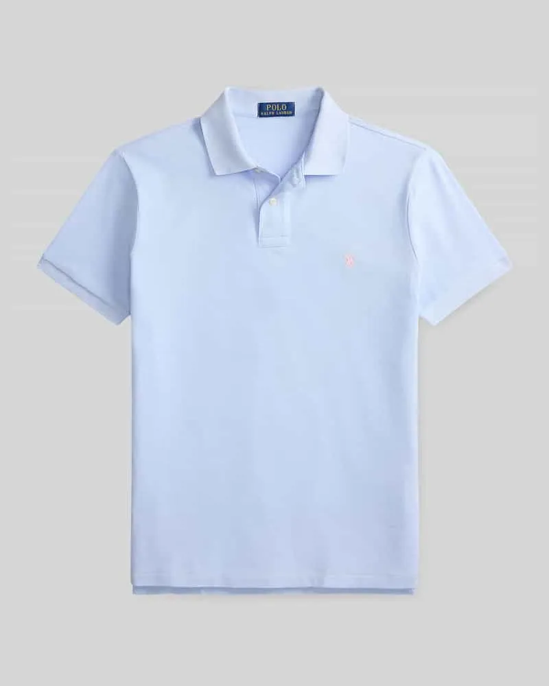 Ralph Lauren Slim Fit Poloshirt aus reiner Baumwolle Hellblau