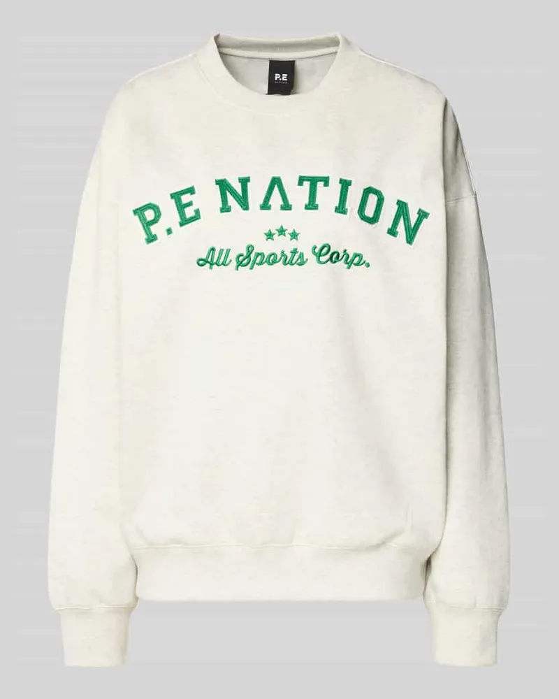 P.E. NATION Sweatshirt mit Label-Stitching und Rundhalsausschnitt Hellgrau
